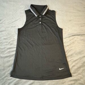 Nike Black Sleeveless Polo with White Trim

#1093